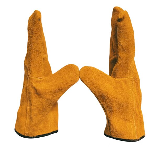 PAKNADA Cow Split Leather Gloves 3Pairs Heavy Duty Industrial Gardening Work - Picture 7 of 10